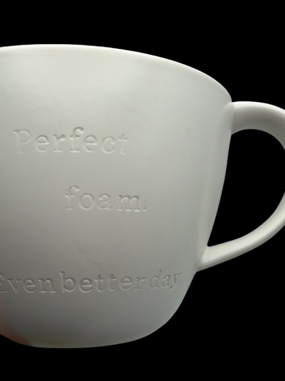 Starbucks Coffee 2013 "Perfect Foam Even Better Day" Etched Latte Mug Cup NEW - Picture 2 of 6